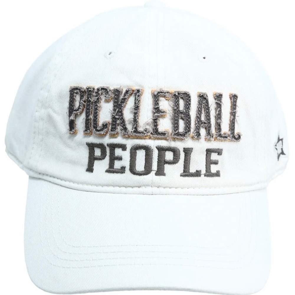 Embroidered  Pickleball People Baseball Cap, OS Pickleball Hats White